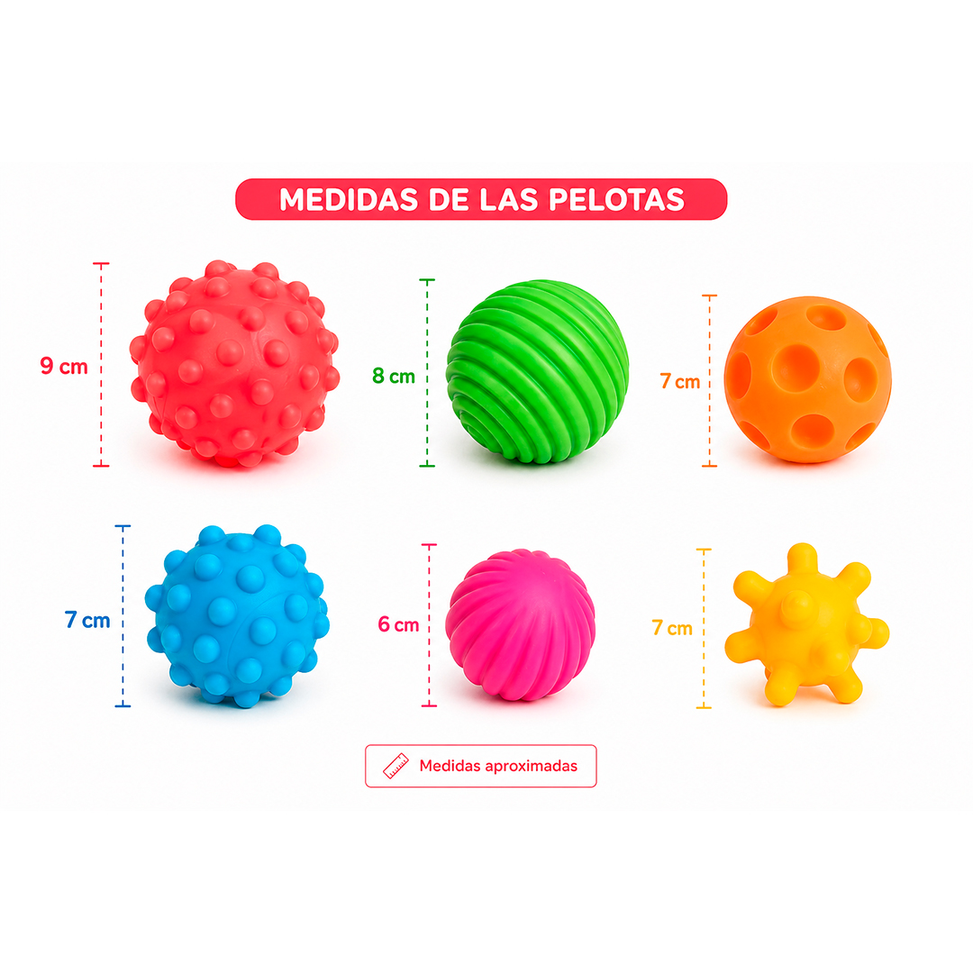 pelotas sensorial multitextura para bebe